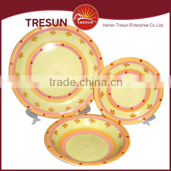Best Selling High Quality 18 Pcs Stoneware Dinnerware , Direct by China, Handpainted Cookware Dinner Set