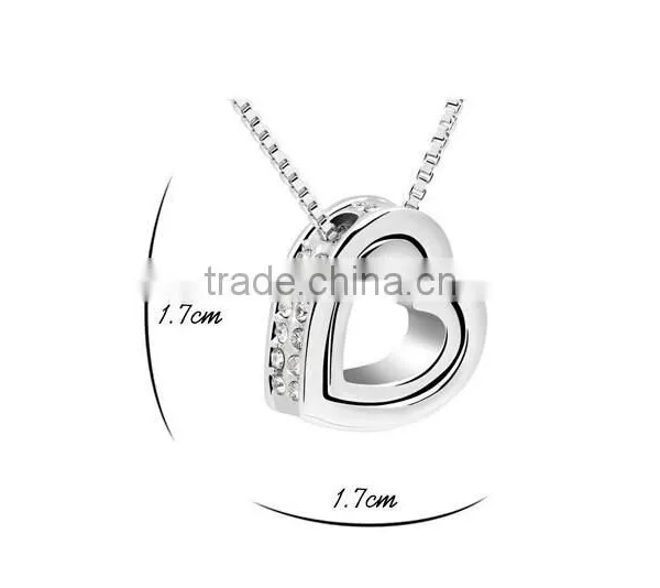 Newest Cheap Alloy Crystal Heart Necklace photo-5