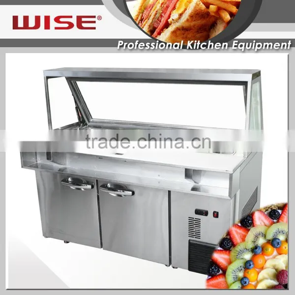WISE Kitchen Solid Blue Ray 2 Door Sandwich Prep Table For Commercial Use photo-2