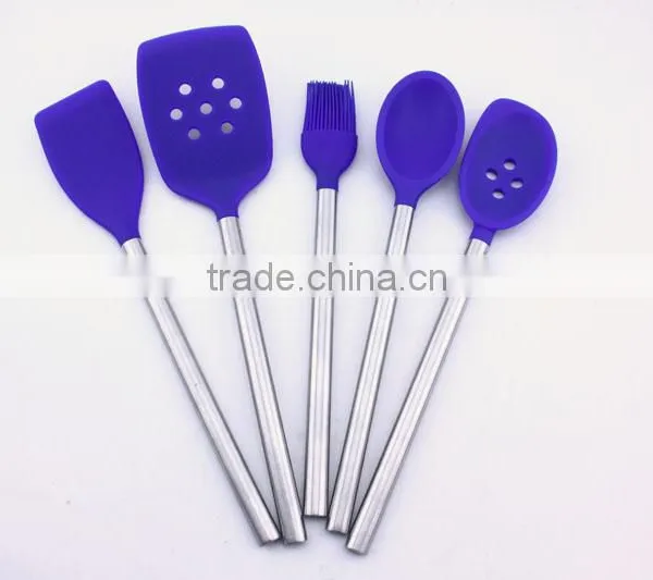 Hot Sale Silicone Kitchen Utensils Cooking Tools With Stainless Steel Handle