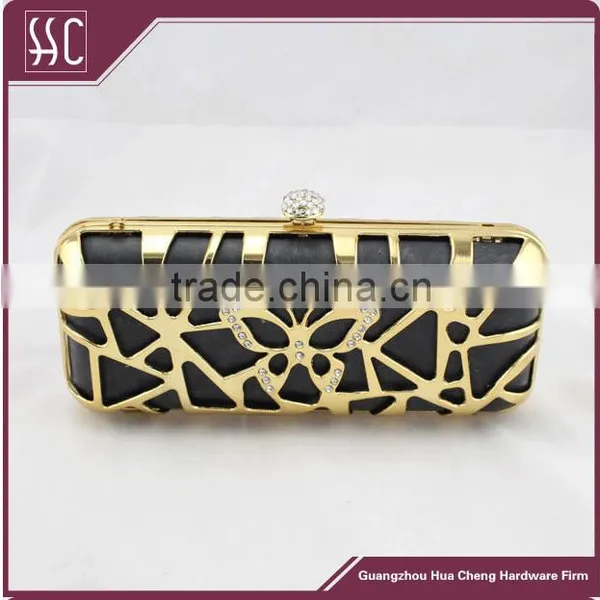 200*46*88mm New Shell Evening Clutch, Box Purse Clutch,crystal Lock Mesh Butterfly Frame photo-2