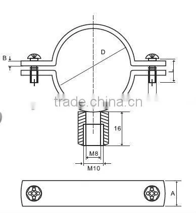 Pipe Clamp Fitting Welding Type Lamps M8+10 Without Rubber photo-5