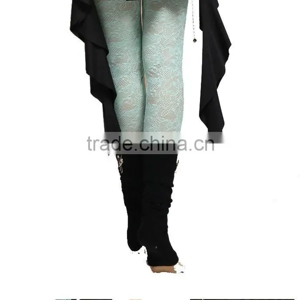 Wuchieal Ladies Sexy Modal and High Elastic Lace Tight Belly Dance Pants