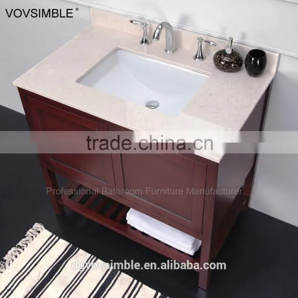 Cheap High Quality Floor Stand Antique Bathroom Vanity With Porcelain Basin photo-5