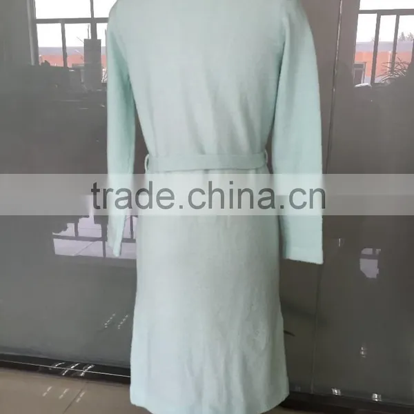 Lady's Extra Long Knitted Wool Cardigan With Belt photo-2