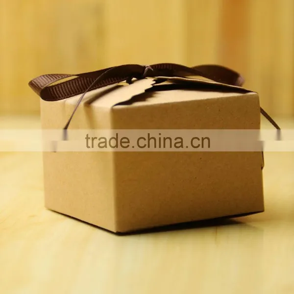 Chocolate Box Wedding Cake Boxes Kraft Paper Square Candy Packaging photo-3
