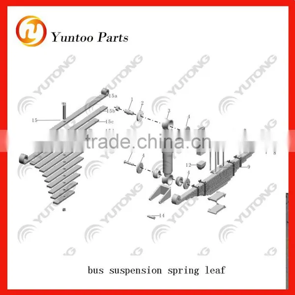 yutong bus spring leaf assy and leaf only for van hool bus parts