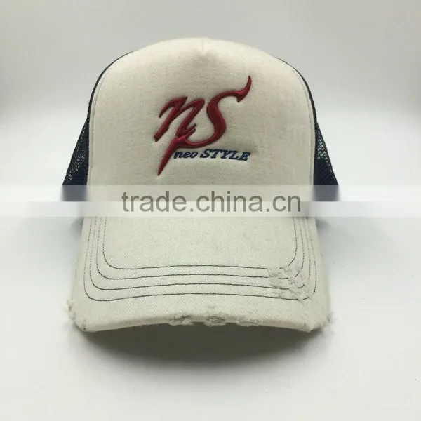 High Quality 3D Embroidery Logo Cotton Herringbone Trucker Hats photo-2