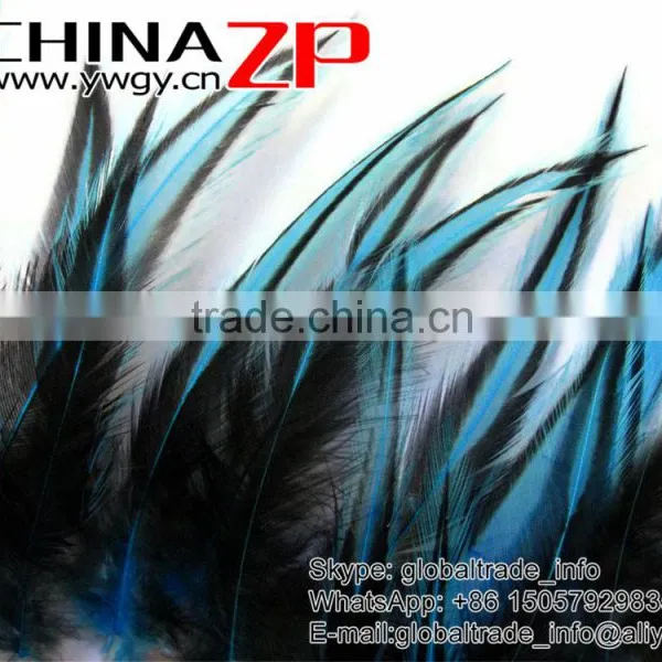 CHINAZP Good Quality Cheap Feather Size From 10cm to 15cm Dyed Blue Lace Medium Rooster Feathers for Wedding Decoration photo-4