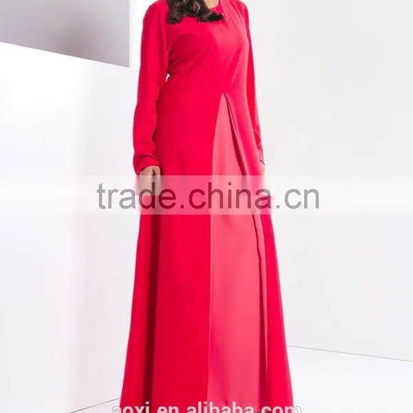 OEM Service China Factory Custom Made Arabic Chiffon Solid Muslim Layers Dress photo-2