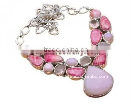 Popular Rhodochrosite Necklace With Gemstones Stone Rings For Sale Trendy Fashion Jewelry Necklaces