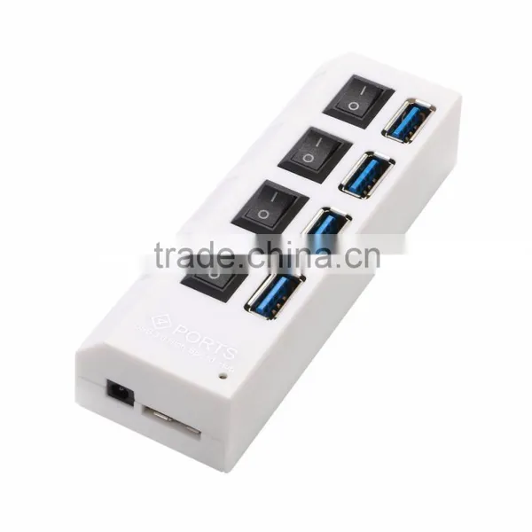 2016 Blue Waving Led Ligted Sparate Switch USB 3.0 Hub 4 Ports photo-3