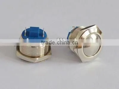 Short-Length Momentary Push Button Switch (Dia.19mm) Domed Head Pin Terminal