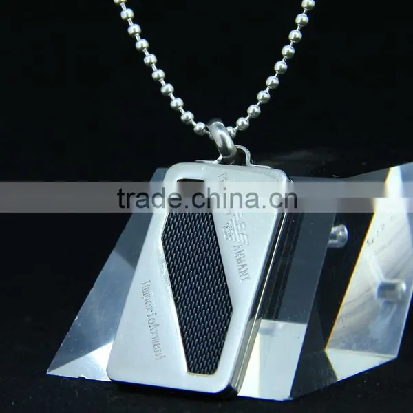 100% Authentic Material Black Tag Pendant Necklace For Man photo-2