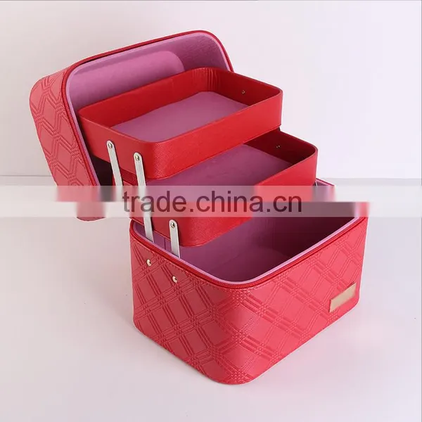 Chinese Factories Wholesale Custom Luxurious Leather Cosmetic Box, Multi-function Eye Shadow Box photo-3