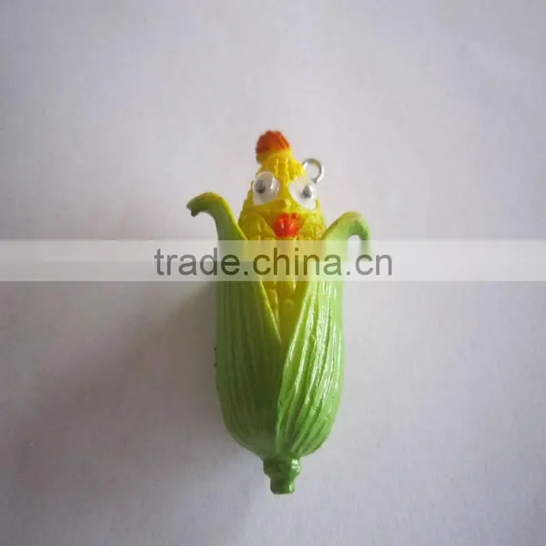 cute fake corn keychain with coating / cartoon corn decoration