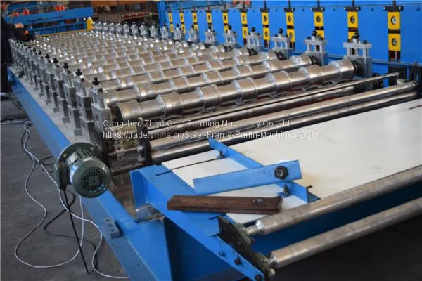 PLC Controlling Colored Steel Step Tile Roofing Making Machine photo-3