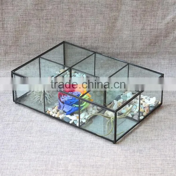 Rectangular Clear Glass Storage Box Keepsake Immortal Flowers Glass Flower Boxes photo-2