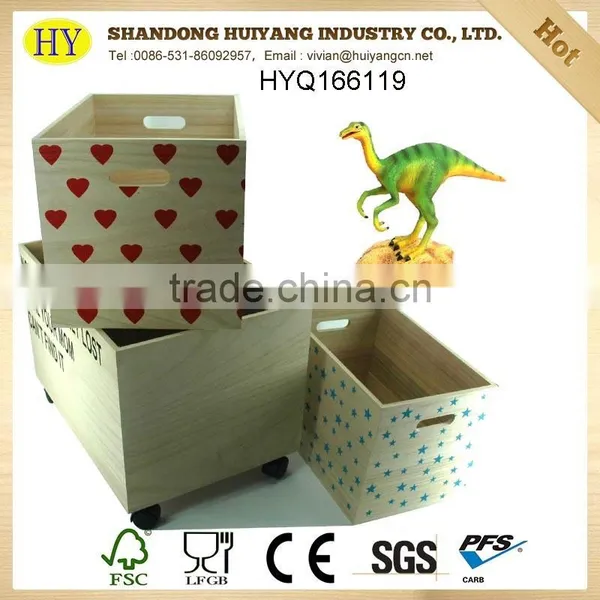 Custom Wood Toy Box With Wheels and Handle photo-3