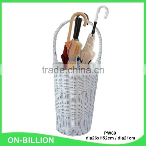 Handmade Tall Home Natural Corner Wicker Umbrella Basket photo-3