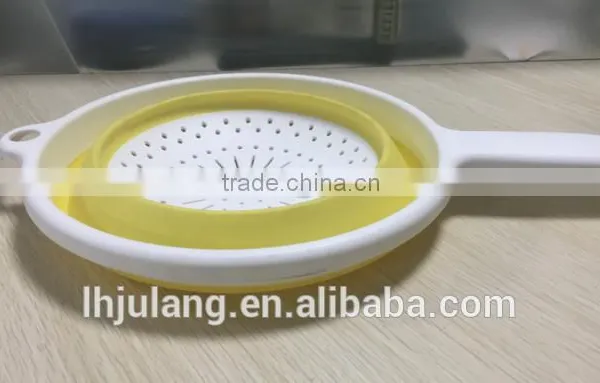 Foldable Fruit Strainer With Handle,plastic Foldable Colander With Handle photo-3