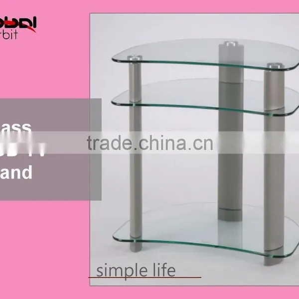 Modern Design Home Furniture Storage Rack Tempered Glass Corner TV Cabinet photo-4