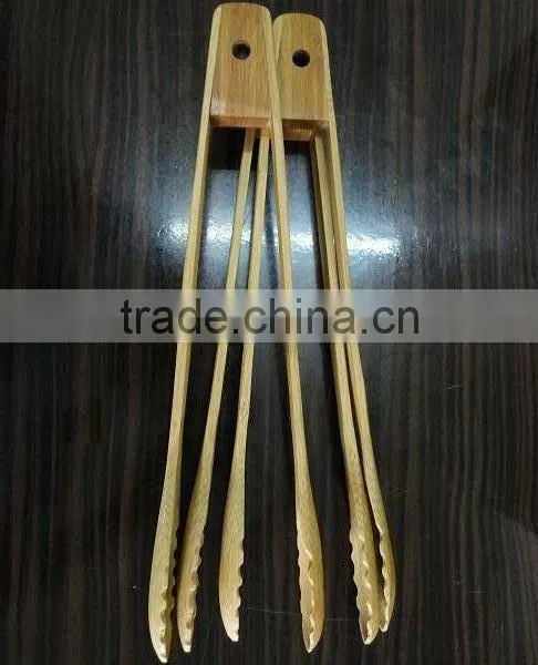 2017 Natural Bamboo Kitchenware Tongs Clip