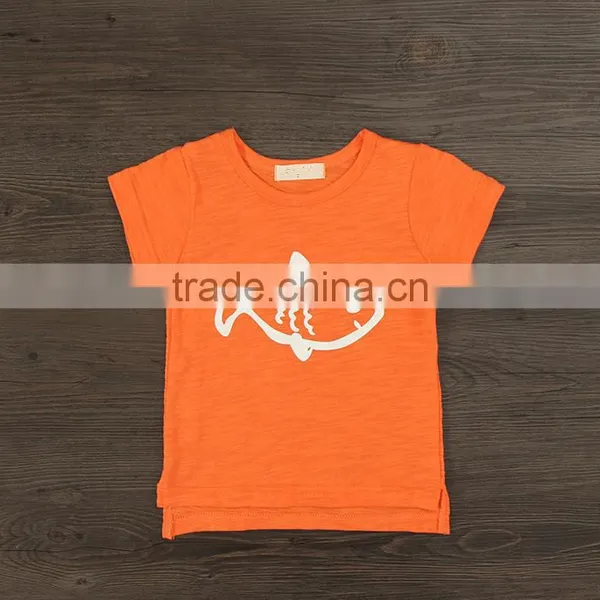 Comfortable Girls Cotton T-shirts With Fish Printer