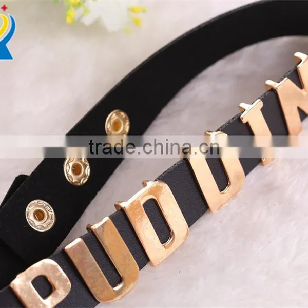 Hot Women Black Choker Collars Leather Puddin Necklace photo-4