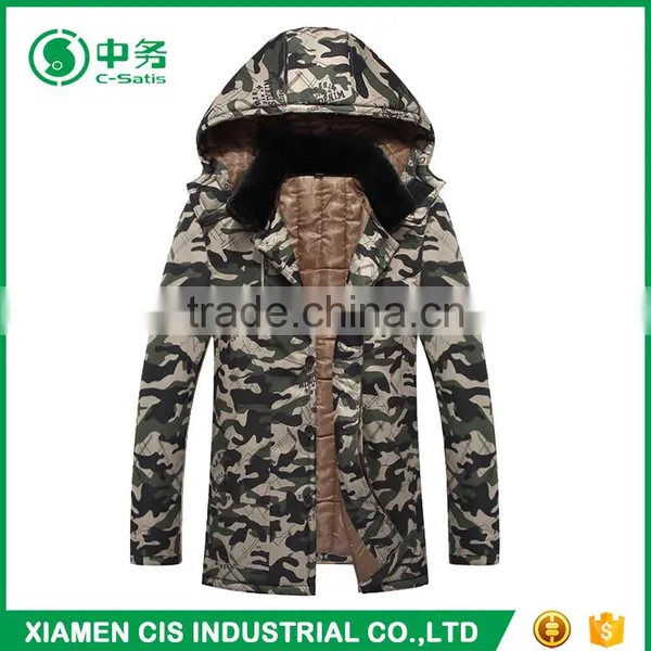 New Arrival Plus Size Long Style Winter Windproof Mens Camo Cotton - Padded Jacket photo-2