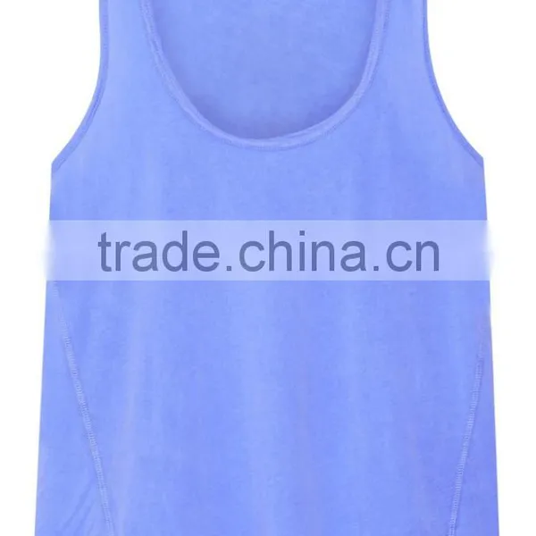 Blue Blank Gym Tank Top for Women photo-2
