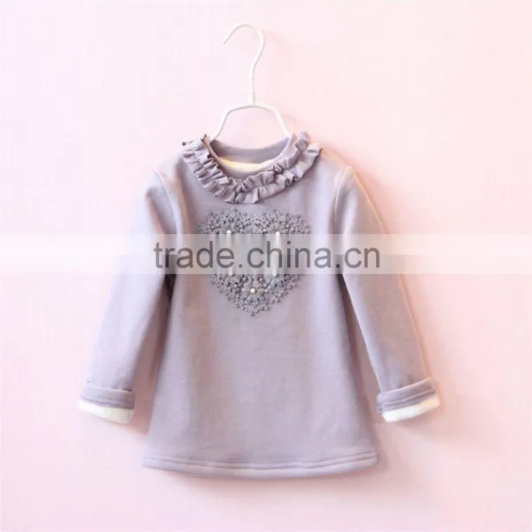 Beaded Lace Collar Knitted Winter Coat Girls Love Fungus Plus Velvet Thickened Bottoming Shirt photo-2