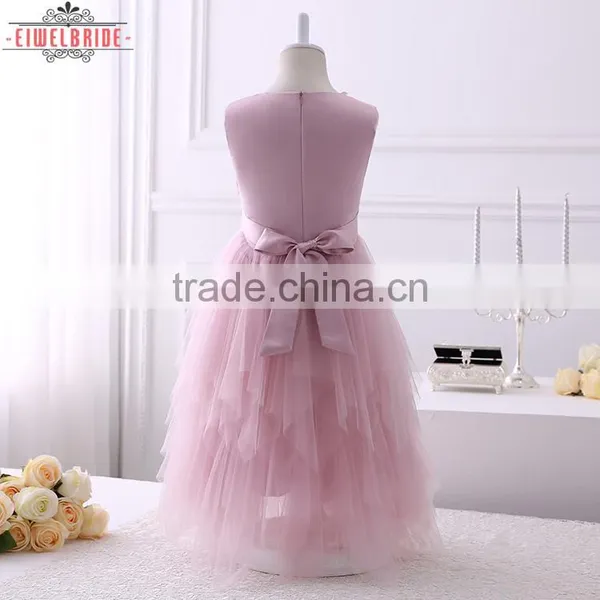 Custom 5-6 Years Girl Tulle/Net Flower Girl Dress photo-3