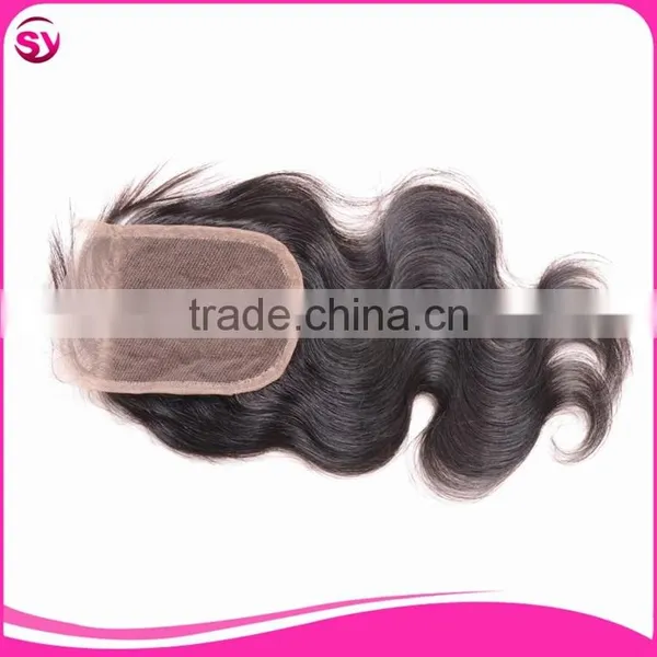 Cheap Bleached Knots Non Remy Hair Body Wave 3 Part Closure photo-6