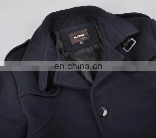 2015 Lastest Fashion Top Grade Woolen Trench Mens Military Jacket photo-5