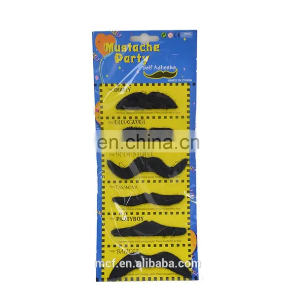 Party Holiday Funny Self Adhesive Black Fake Artificial Beard Mustache for Halloween Wholesale MOU-2478 photo-3