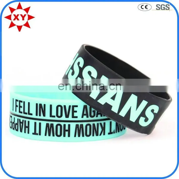High Quality 220mm Embossed Blue Promotional Wristbands photo-6