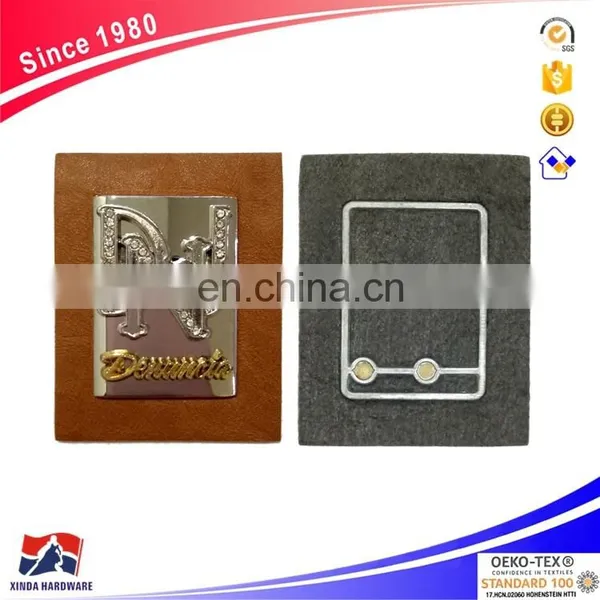 Factory Custom Metal Leather Patch Label photo-6