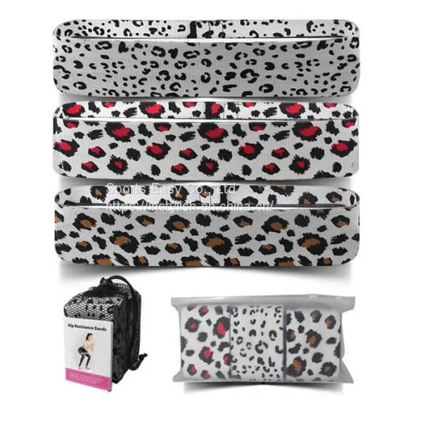 Wholesale Durable Leopard Print Hip Resistance Bands, Boody Bands for Body Workout
