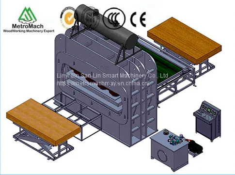 Short Cycle Melamine Laminating Hot Press for HDF Laminate Flooring, Furniture photo-4