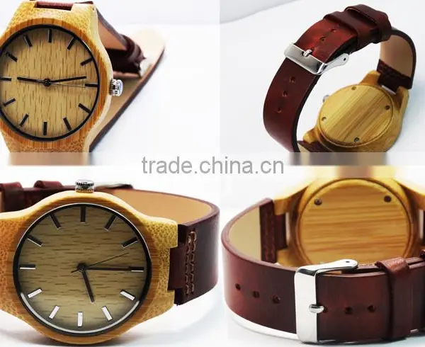 Pair 100% Natural Bamboo Watch New Arrival Women Wristwatches High Quality Vintage Style for Couples photo-2
