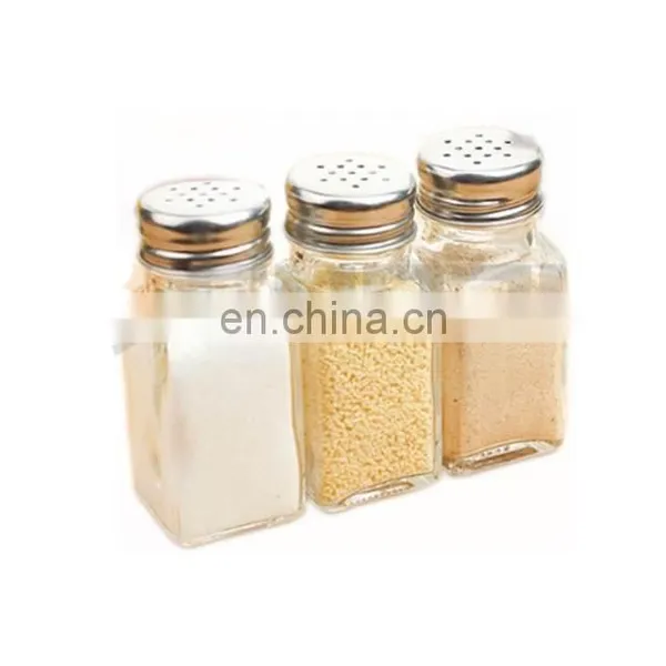 85ml Square Glass Bottle Salt Pepper Shaker With Metal Lid photo-5