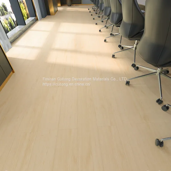 Old Ground Renovation Decoration Wood Grain Plastic Locking Floor Office Exhibition Hall Waterproof Flame Retardant SPC Stone Plastic Floor photo-3