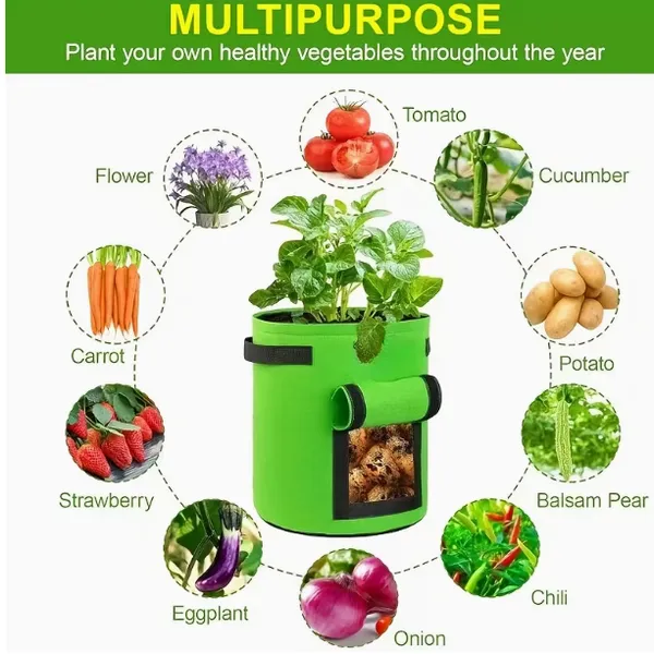 Premium Eco-friendly Nonwoven Fabric Potato Grow Bags With Reinforced Handles Large Capacity Garden Pots photo-5