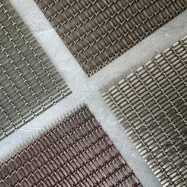 Outdoor Gold Brass Spiral Stainless Steel Architectural Elevator Decorative Woven Metal Wire Mesh Curtain Wall photo-2