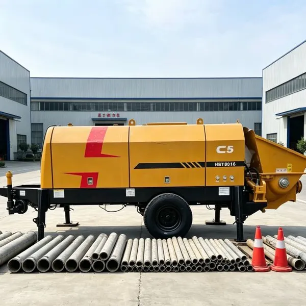 Diesel Concrete Trailer Pump With High Outlet Pressure for Long-distance Delivery