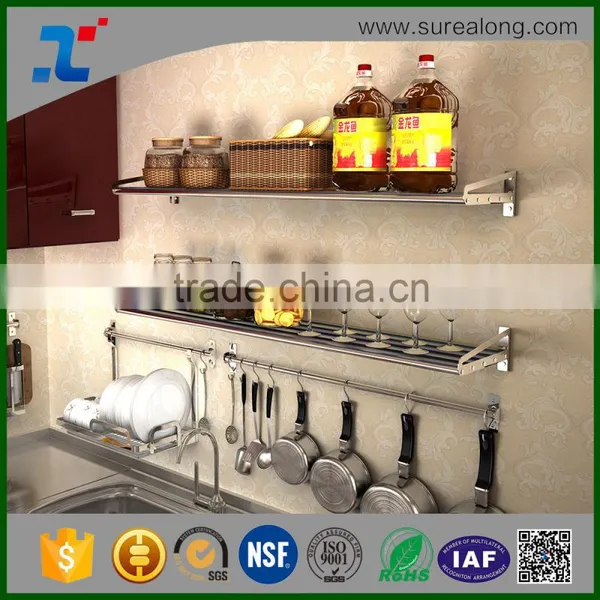 China Manufacturer Stainless Steel Kitchen Accessories Wall Mount Storage Organizer Rack photo-5