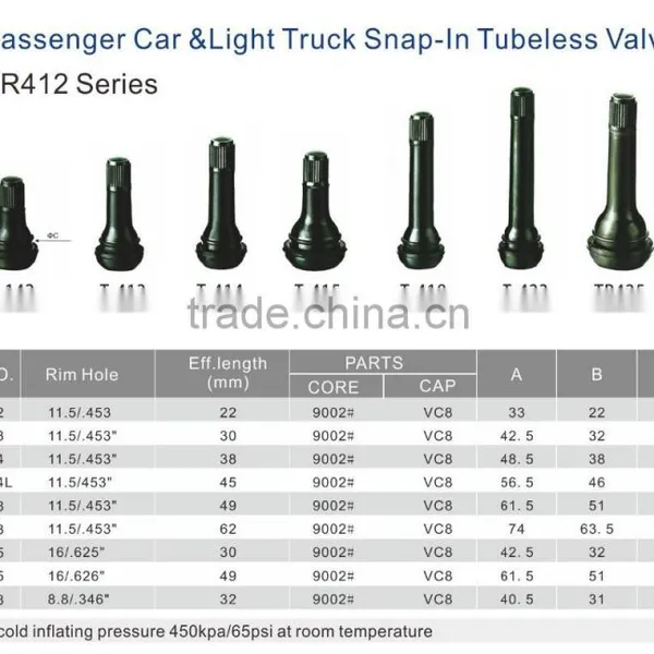 Snap in Tubeless Tire Valve for High Pressure Application photo-3