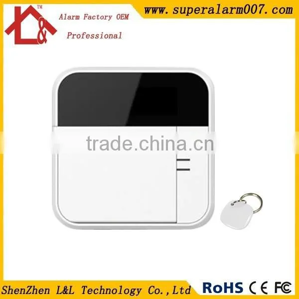 LCD display Build-in clock Operate easy GSM alarm system