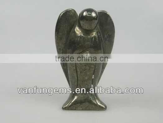 Loose gemstone carved angel pyrite angel factory made